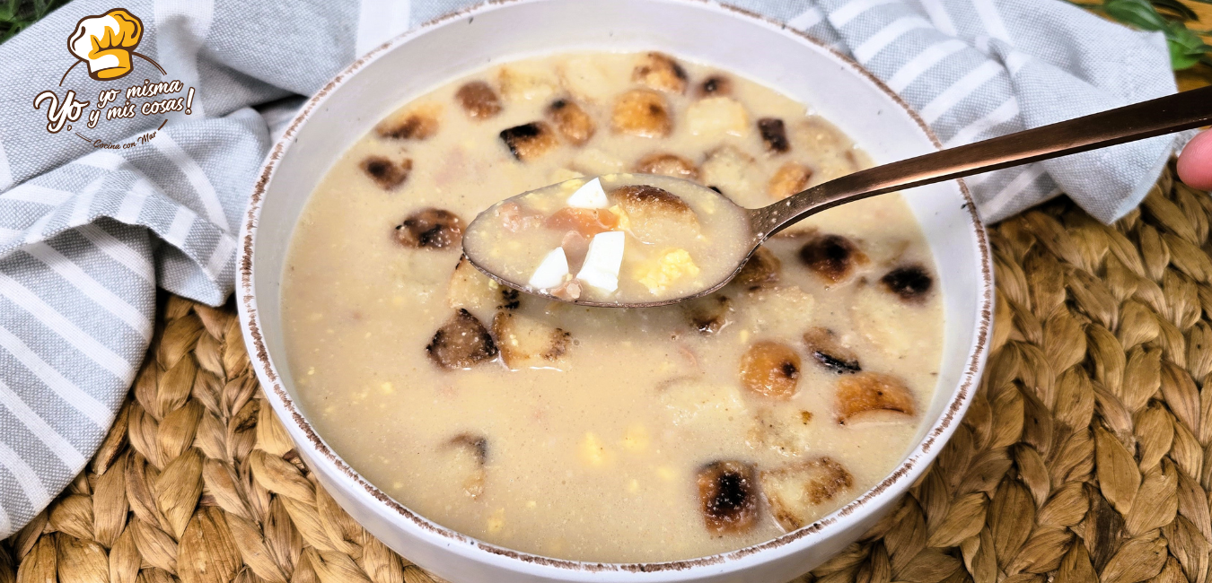 sopa picadillo con almendras y jamón