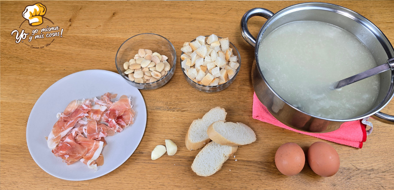 sopa picadillo con almendras y jamón