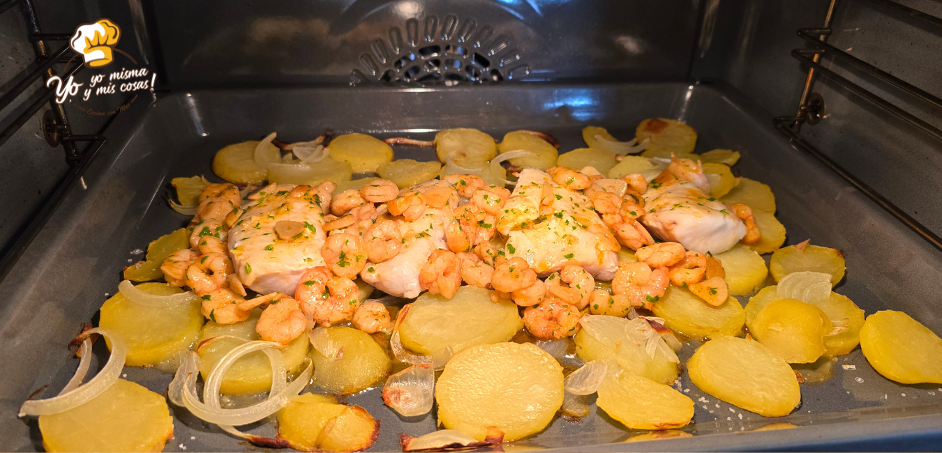 Receta de merluza con gambas